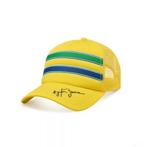 Ayrton Senna Stripe Trucker Cap - Yellow
