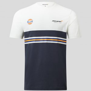 McLaren Gulf 22 Core Printed Stripe Tee Shirt - Snow White