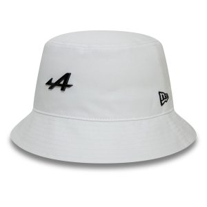 BWT Alpine F1 Team 24 New Era Metal Badge Bucket Hat - White