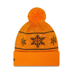 McLaren New Era 23 Seasonal Christmas Snowflake Beanie - Papaya