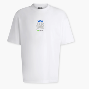 Visa Cash App RB HUGO 24 Large Logo Oversized Tee - White