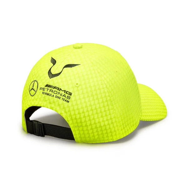 Mercedes AMG Petronas 23 Kids Lewis Hamilton Driver Cap - Neon Yellow - Image 3