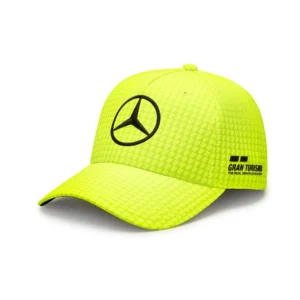 Mercedes AMG Petronas 23 Kids Lewis Hamilton Driver Cap - Neon Yellow