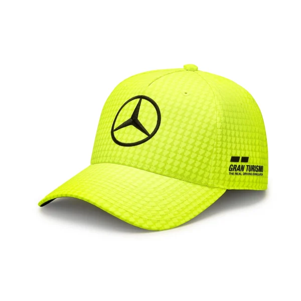 Mercedes AMG Petronas 23 Kids Lewis Hamilton Driver Cap - Neon Yellow