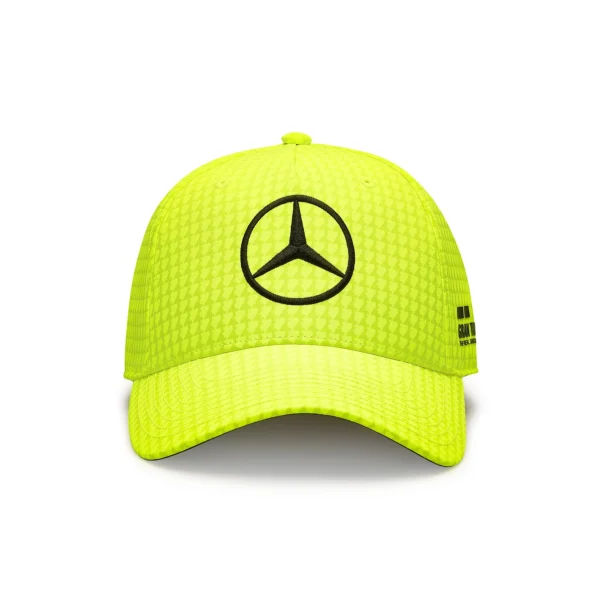 Mercedes AMG Petronas 23 Kids Lewis Hamilton Driver Cap - Neon Yellow - Image 2